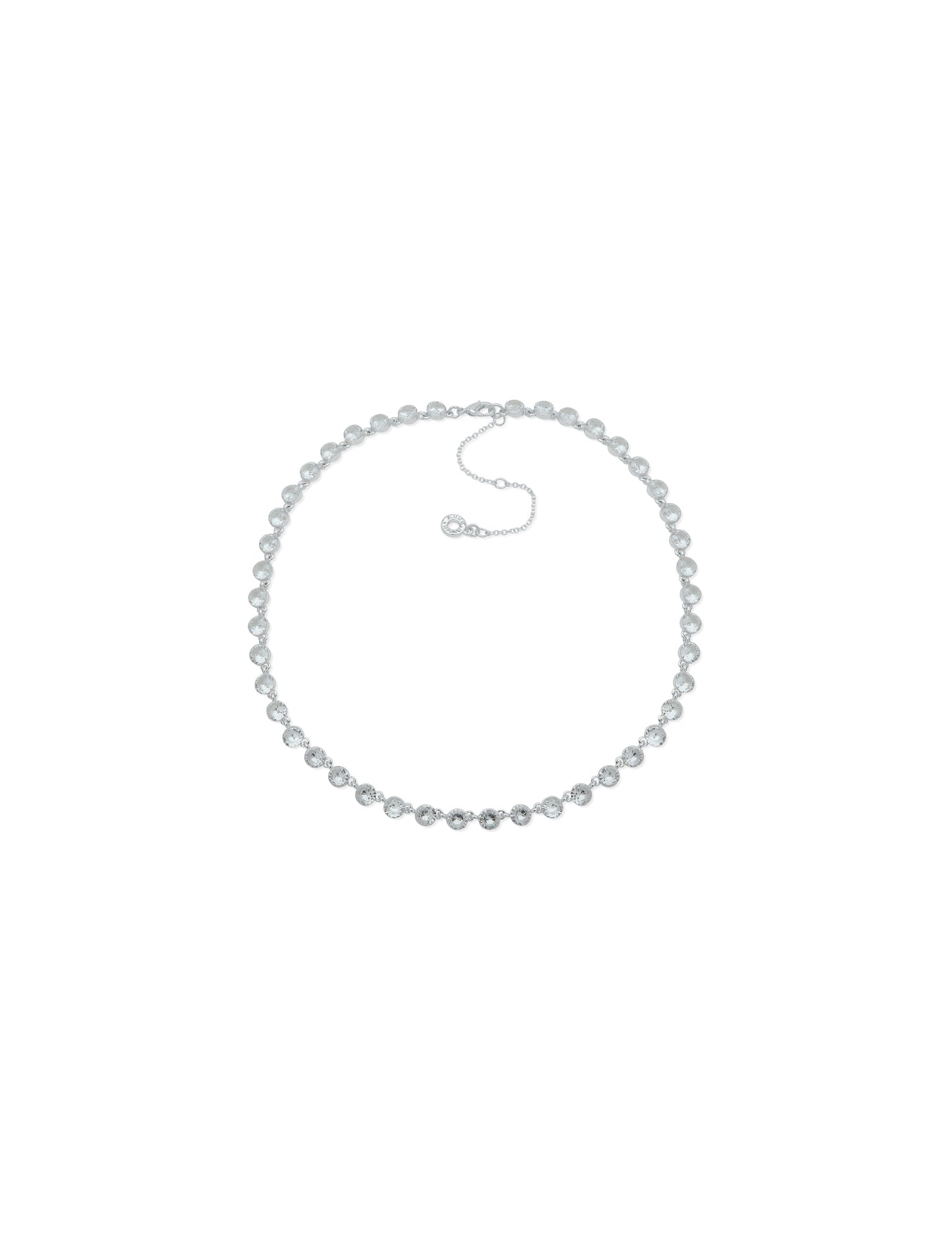 16IN Silver CZ Collar Necklace
