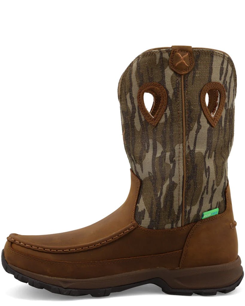 Twisted X pull-on hiker boot side view — breathable shaft, molded rubber outsole