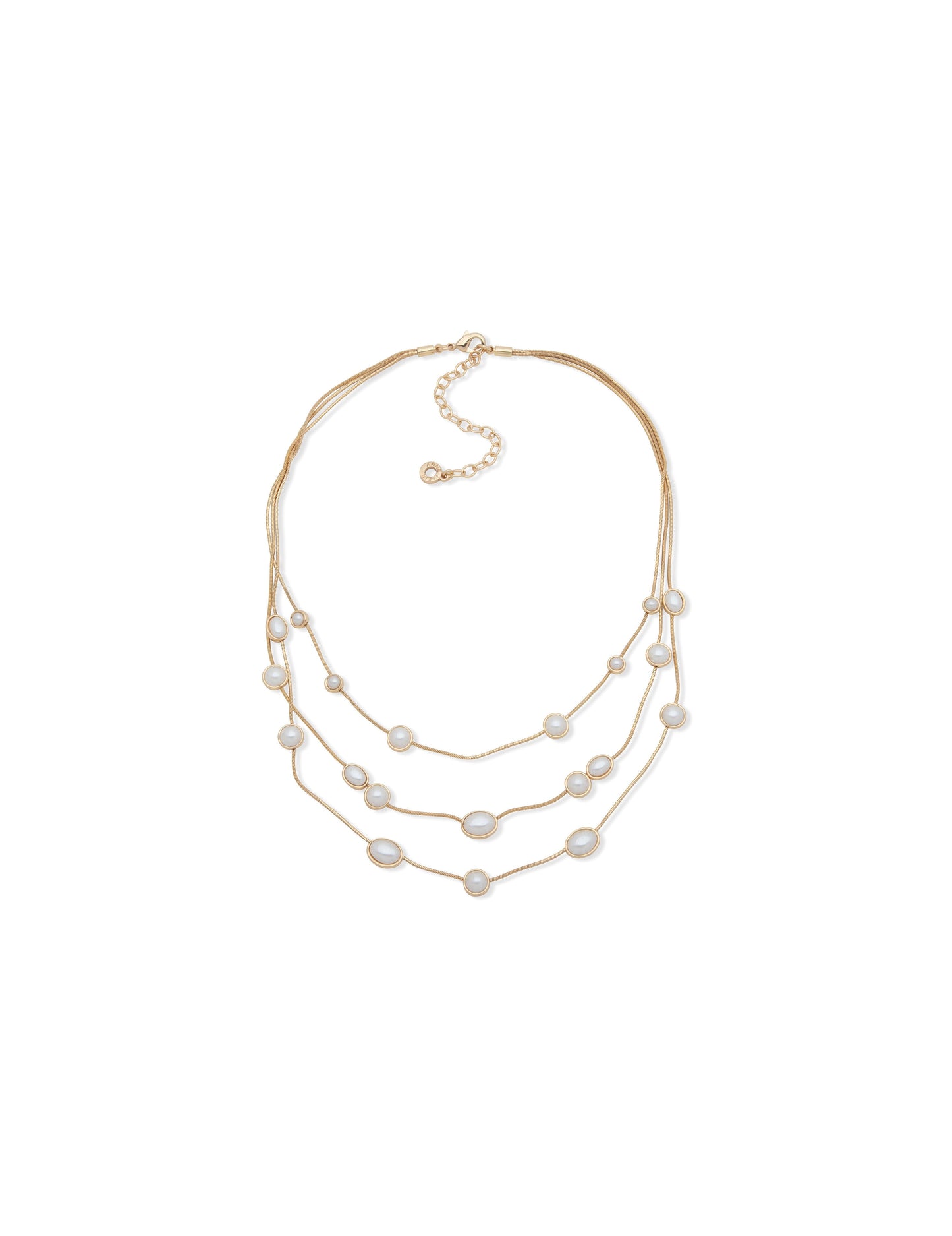 16IN Stone Statement Multirow Necklace