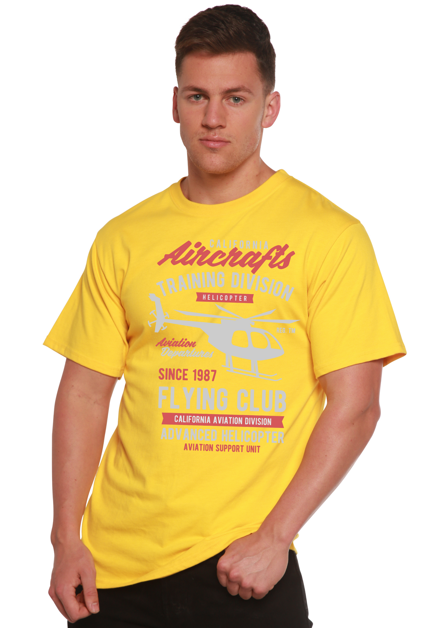 California Aircraft Men's Bamboo Viscose/Organic Cotton Short Sleeve Graphic T-Shirt