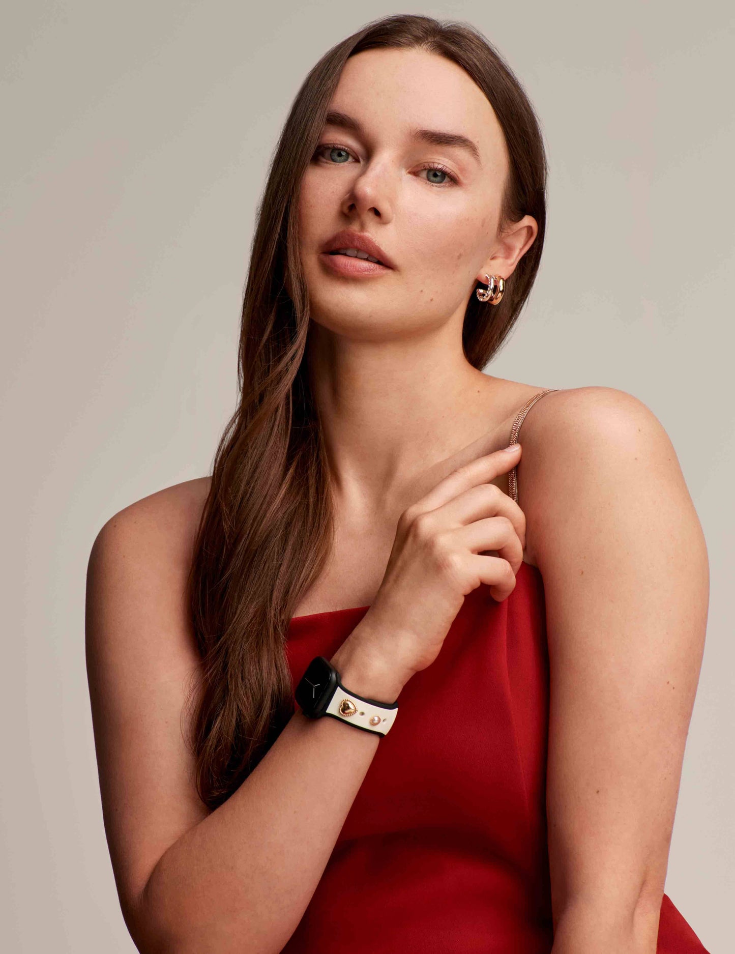 Silicone Band for Apple Watch® with Crystal Charms