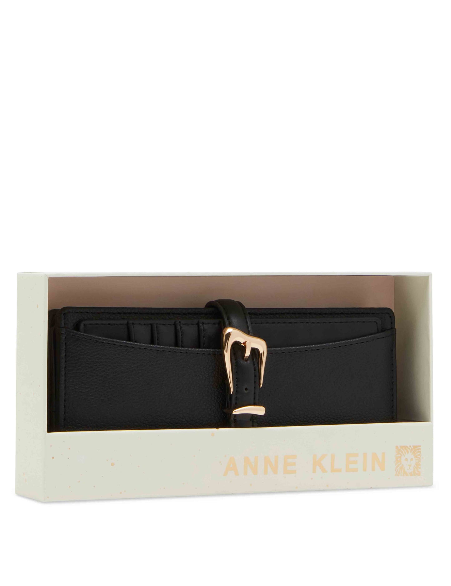2 Piece Gift Set With Sculpted Buckle Wallet And Removeable Card Organizer