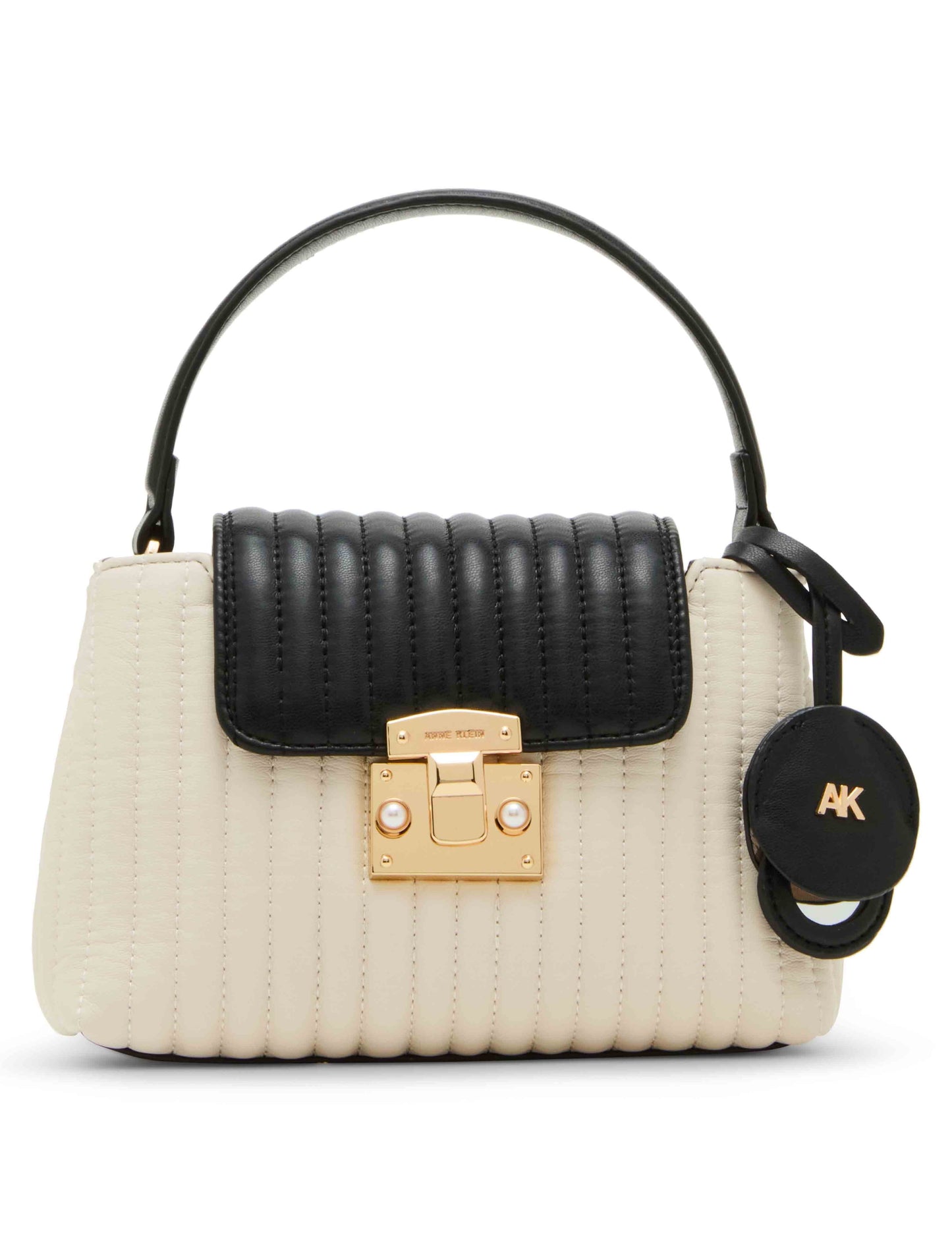 Colorblocked Small Satchel With Mirror And Detachable Strap