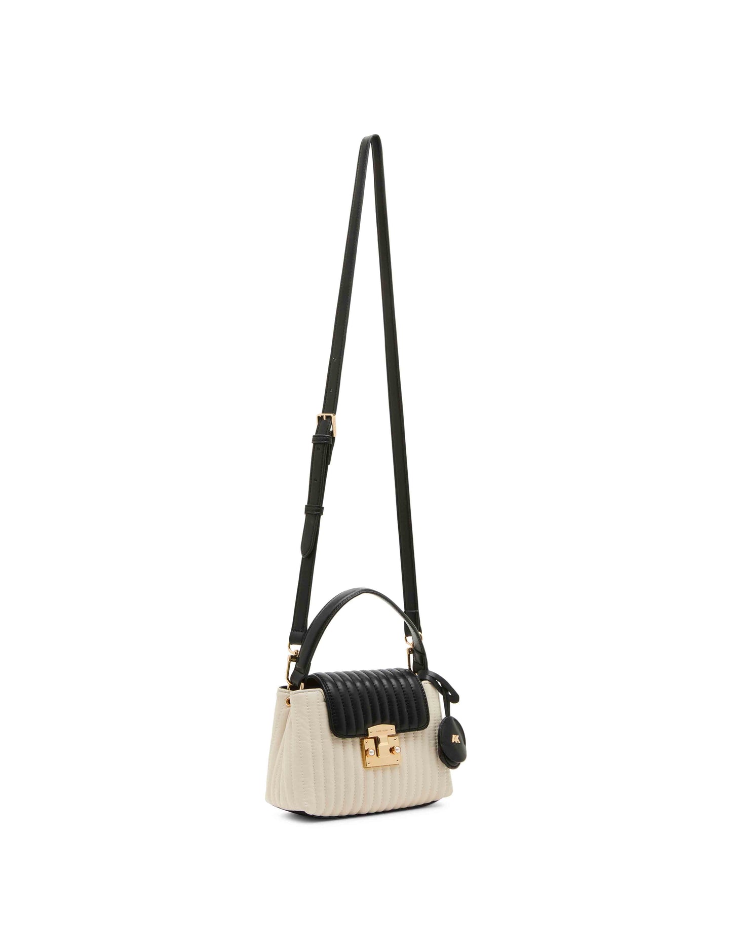 Colorblocked Small Satchel With Mirror And Detachable Strap
