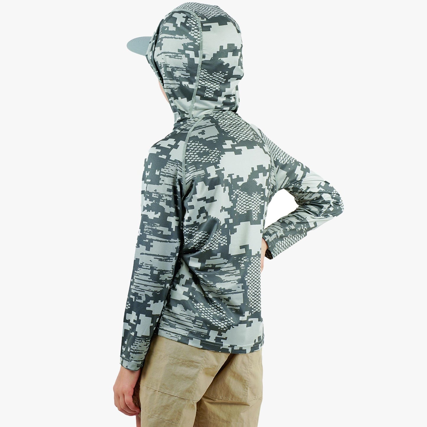 Youth Tactical Camo Hooded LS Performance Shirt