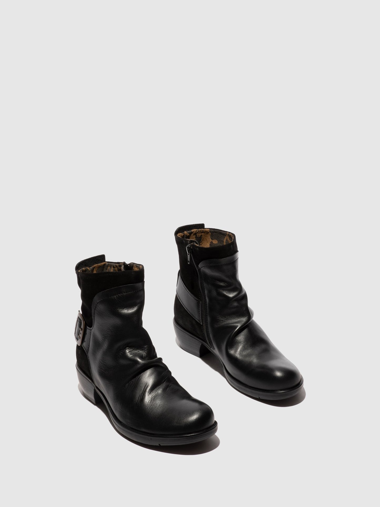 Buckle Ankle Boots MEL BLACK