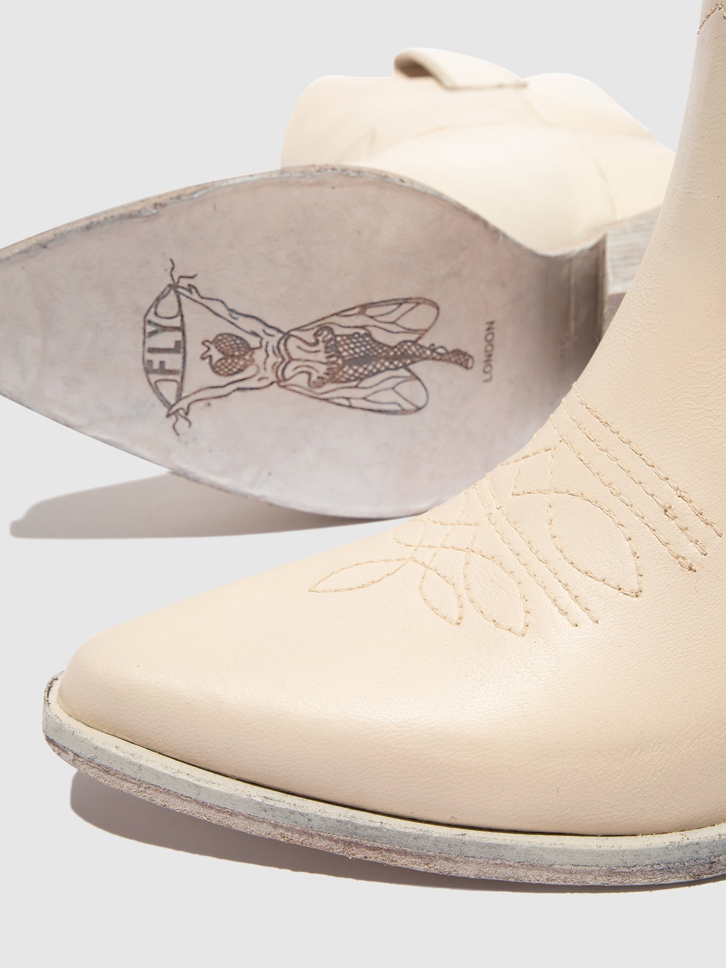 Cowboy Ankle Boots WOFY093FLY OFF-WHITE