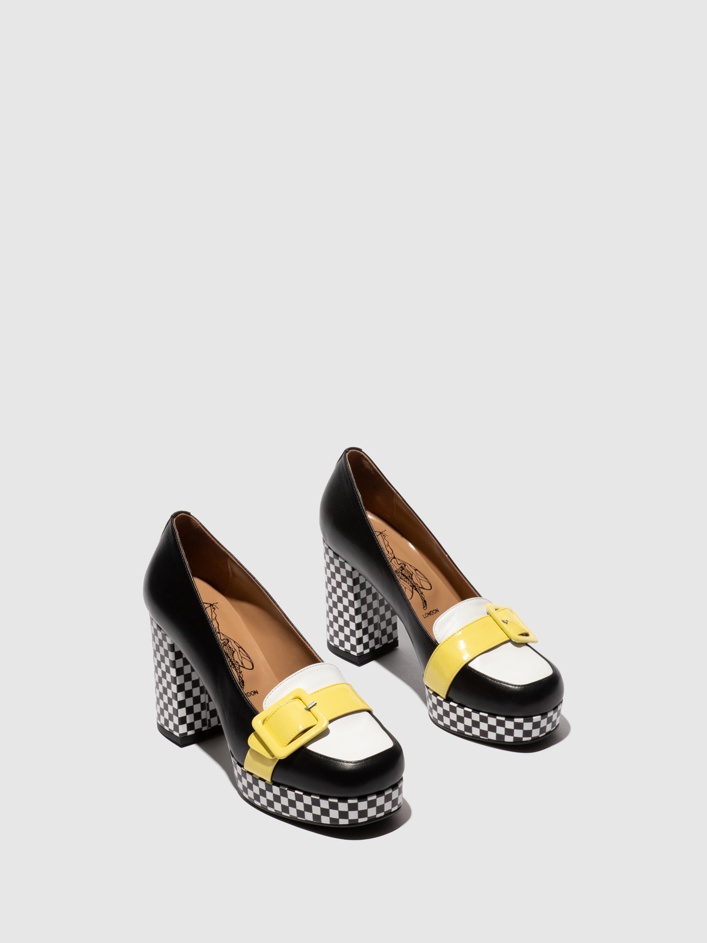 Heel Shoes ELLO242FLY BLACK/WHITE/LEMON