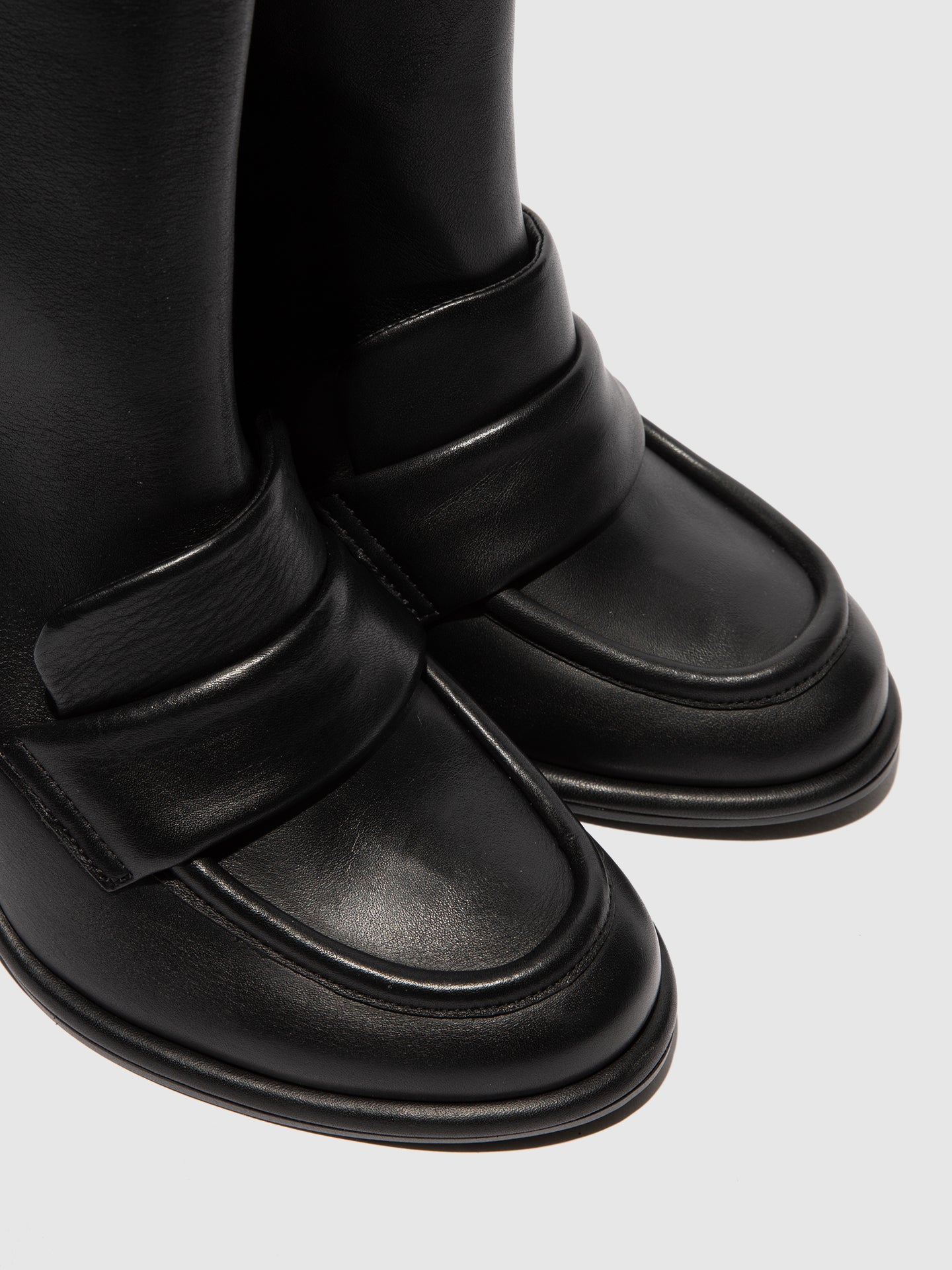Zip Up Ankle Boots MOIK356FLY BLACK