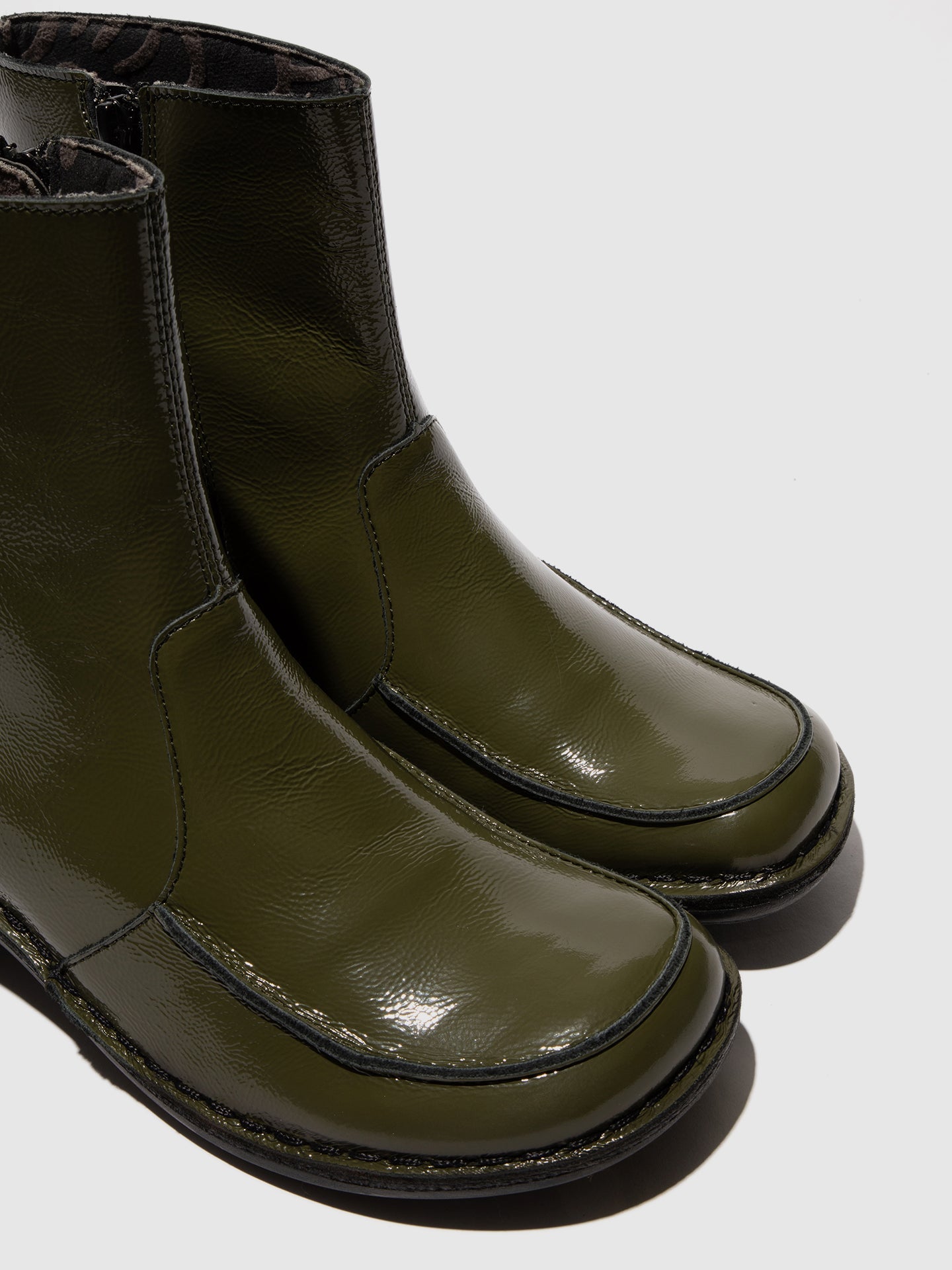 Zip Up Ankle Boots EZIA181FLY SEA KELP