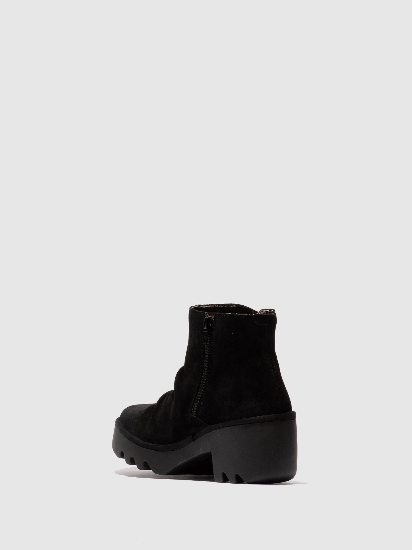 Zip Up Ankle Boots TULP592FLY OIL SUEDE BLACK