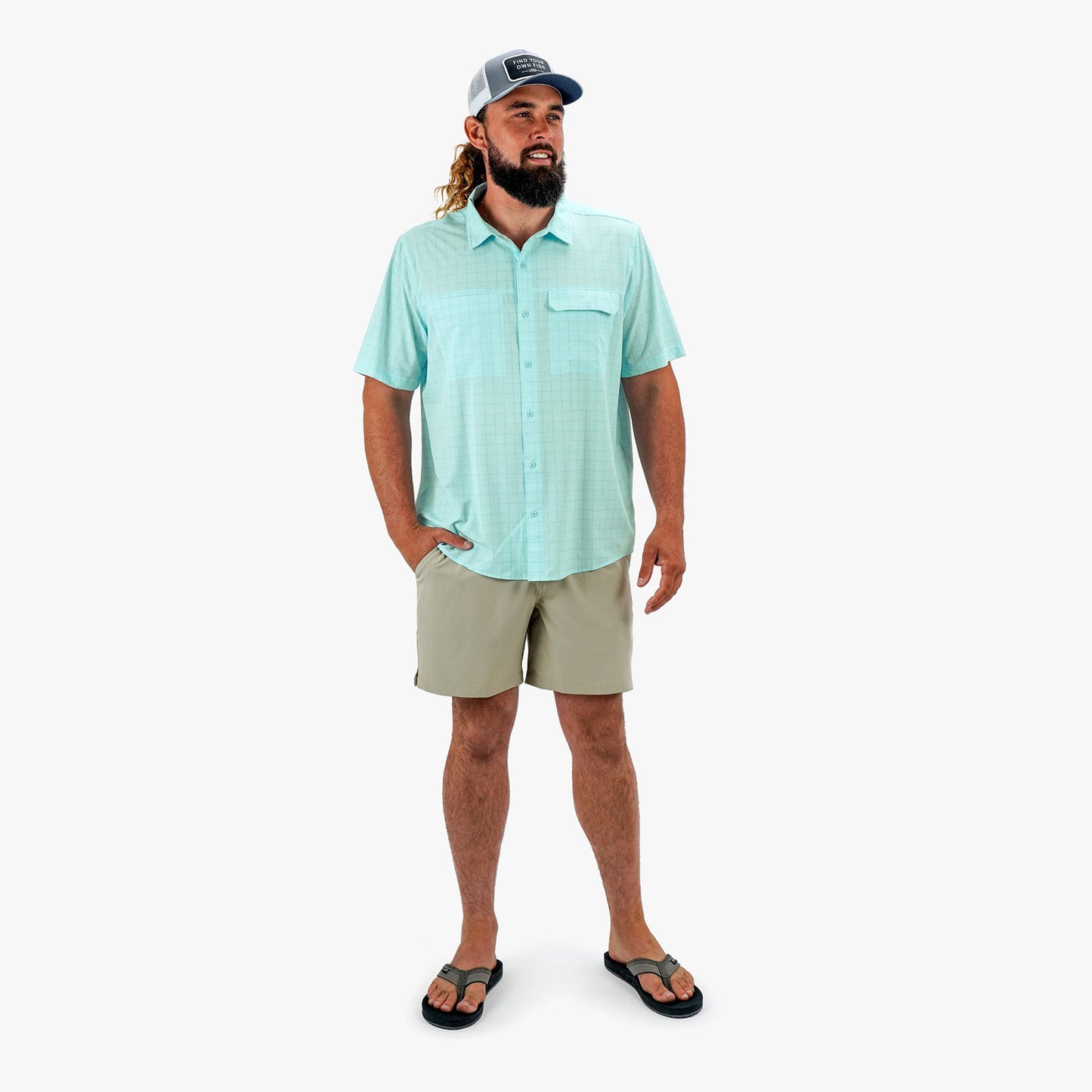 Air-O Mesh Printed SS Button Down Shirt