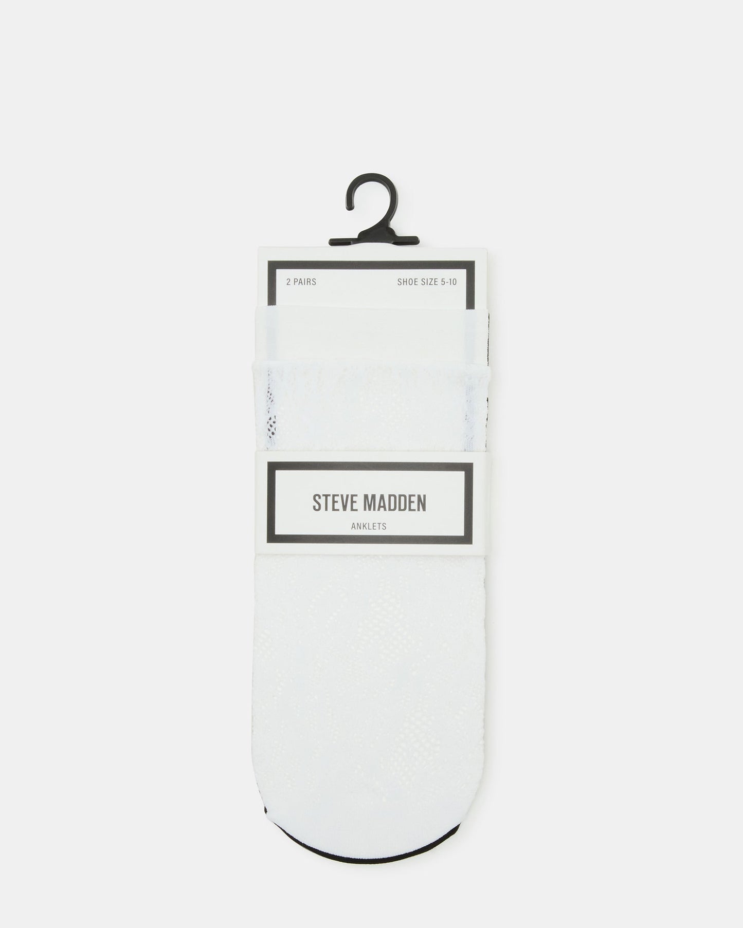 2 PACK LACE ANKLET SOCKS WHITE