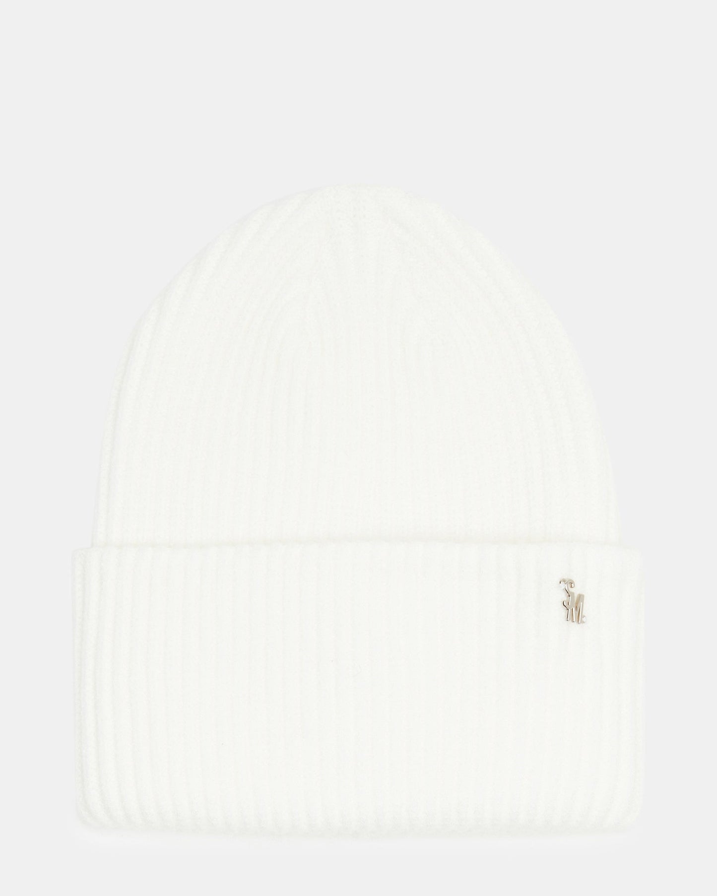 DOUBLE LAYER RIBBED KNIT BEANIE IVORY