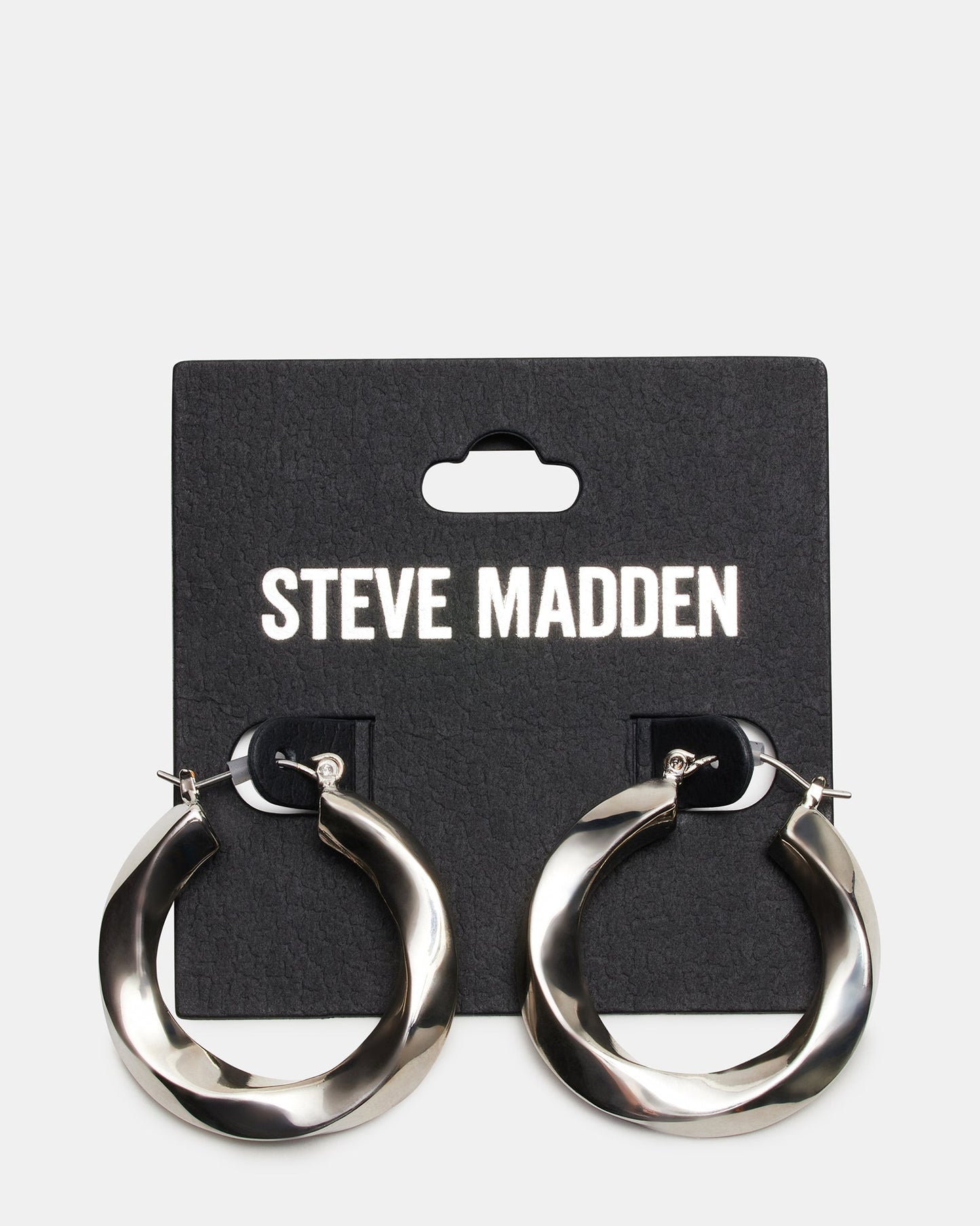 MEDIUM TWISTED HOOPS SILVER