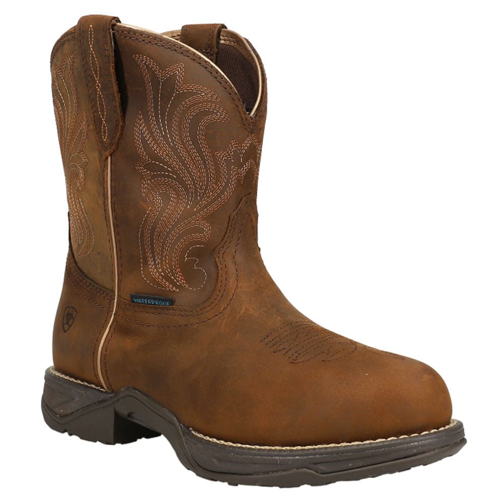 Anthem Shortie H20 Embroidery Round Toe Pull On Cowboy Boots - SundialAnthem Shortie H20 Embroidery Round Toe Pull On Cowboy Boots