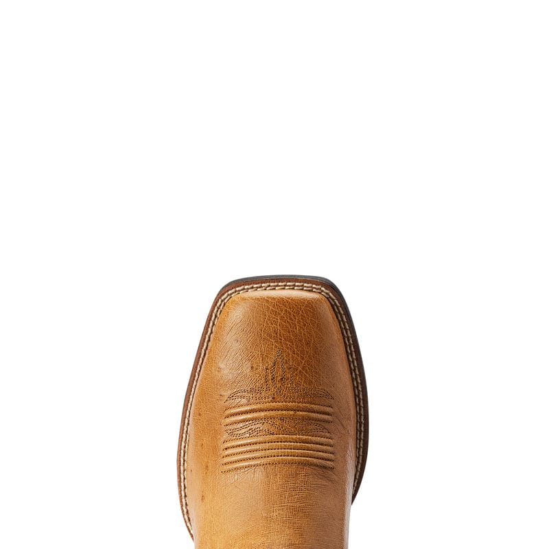 Ariat Men's Reckoning Antique Saddle SQ Ostrich Square Toe Exotic Western Boots 10042472