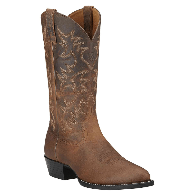 Ariat Men's Heritage Distressed Brown R Toe Western Boots 10002204