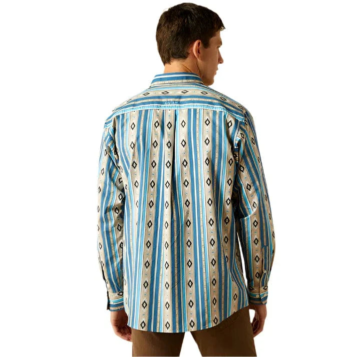 Ariat Men's Shiloh Khaki Aztec Stripe Button Down Western Shirt 10058969