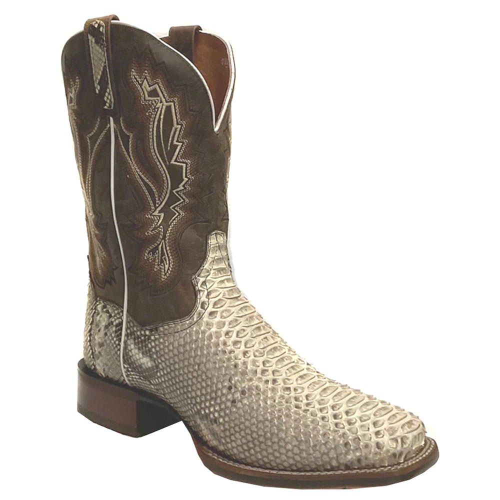 Brutus Embroidered Snake Square Toe Pull On Cowboy Boots - SundialBrutus Embroidered Snake Square Toe Pull On Cowboy Boots