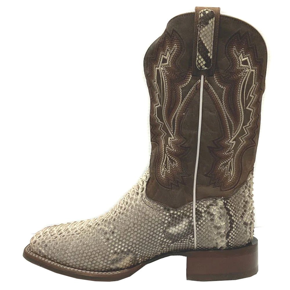 Brutus Embroidered Snake Square Toe Pull On Cowboy Boots - SundialBrutus Embroidered Snake Square Toe Pull On Cowboy Boots