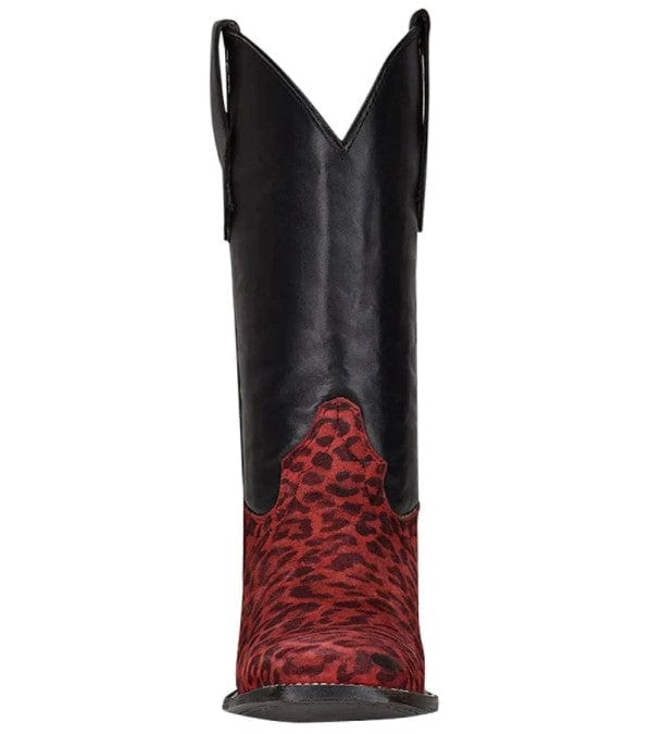 Circle G Kids Red Leopard Black Shaft Cowgirl Boots J7110