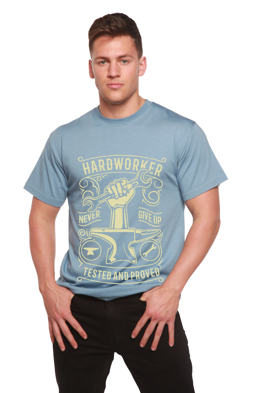 Hard Worker Men's Bamboo Viscose/Organic Cotton Short Sleeve Graphic T-Shirt