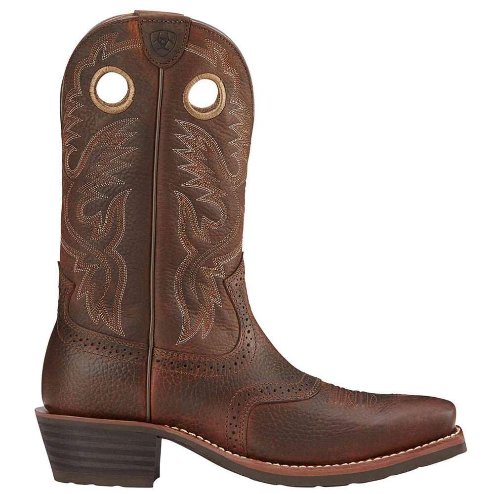 Heritage Roughstock Embroidered Square Toe Pull On Cowboy Boots - SundialHeritage Roughstock Embroidered Square Toe Pull On Cowboy Boots