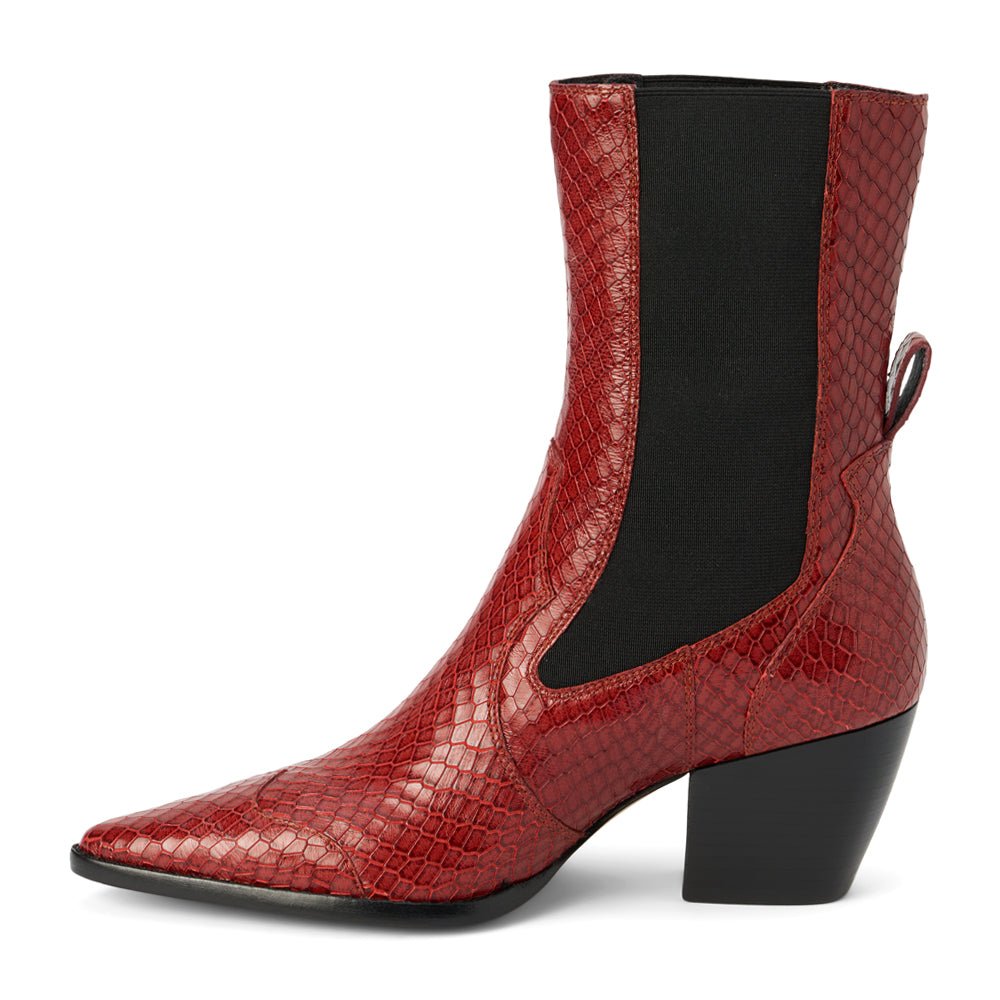 Keith Metallic Snake Pointed Toe Chelsea Boots - SundialKeith Metallic Snake Pointed Toe Chelsea Boots
