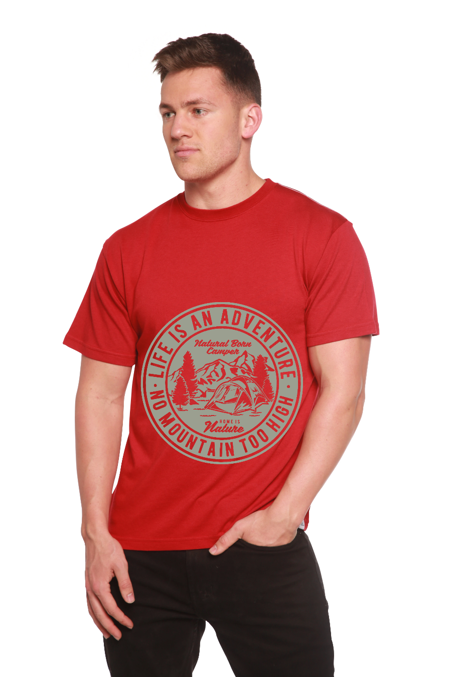 Life Is An Adventure Men's Bamboo Viscose/Organic Cotton Short Sleeve Graphic T-Shirt