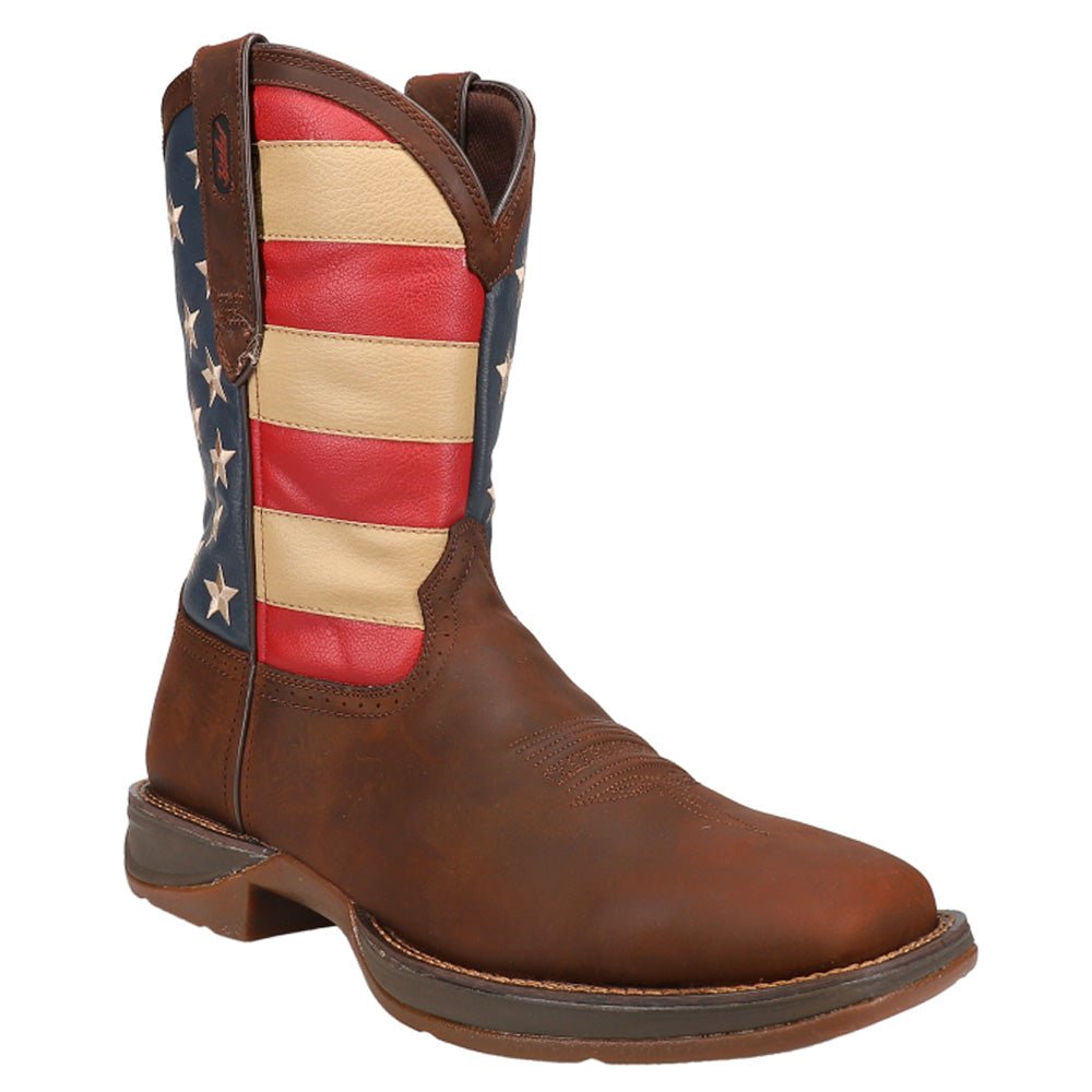 Rebel Patriotic Pull On Western Flag Square Toe Boots - SundialRebel Patriotic Pull On Western Flag Square Toe Boots