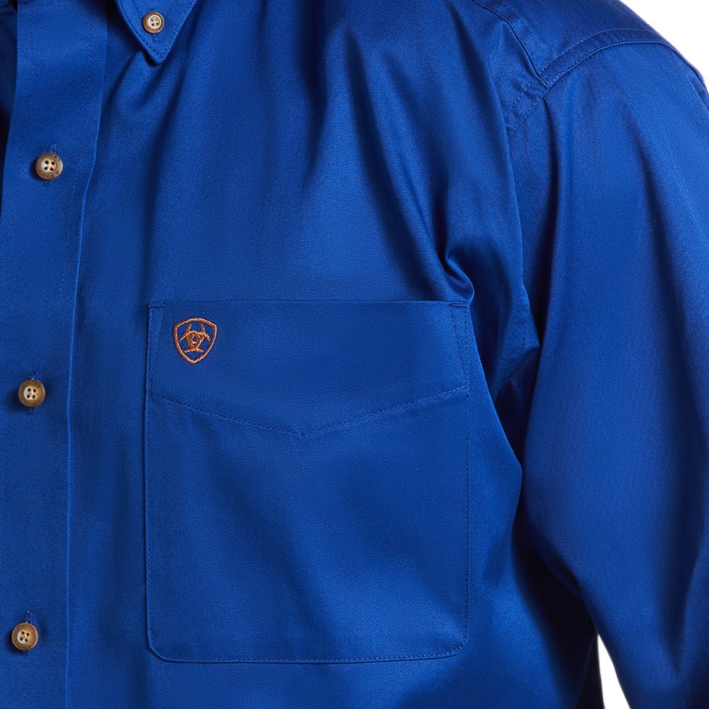 Solid Twill Collared Long Sleeve Button Up Shirt - SundialSolid Twill Collared Long Sleeve Button Up Shirt