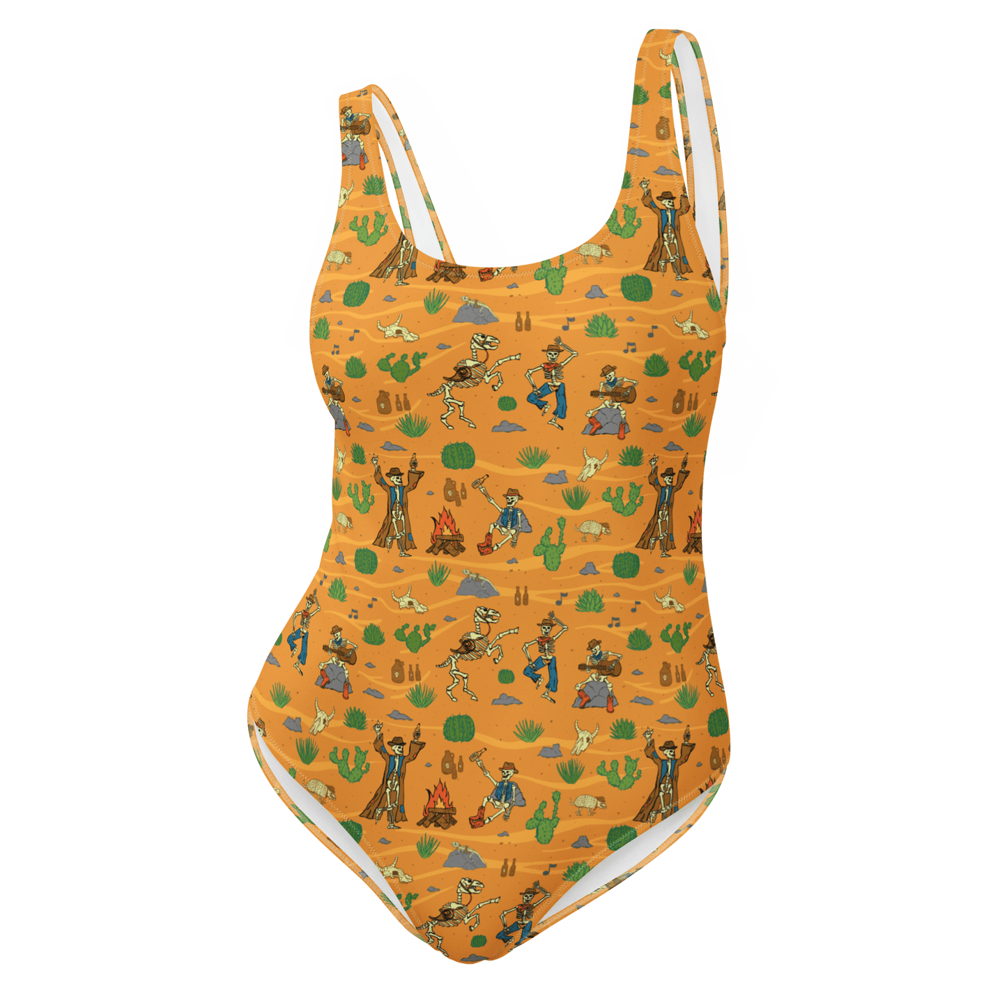 Bones and Embers: Vaquero’s Last Dance One-Piece Swimsuit