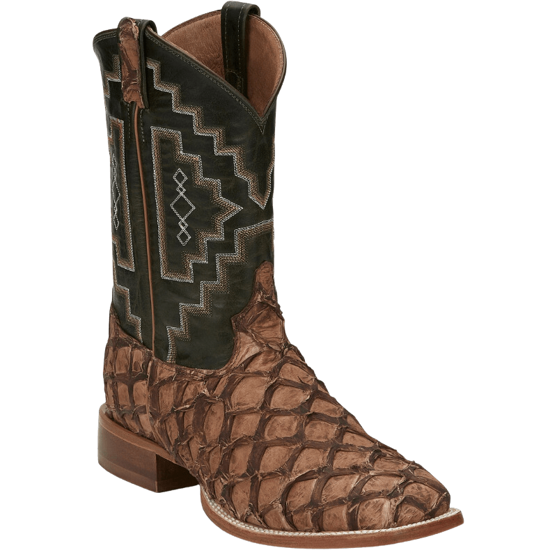 Tony Lama Men's Leviathan Pirarucu Chocolate Exotic Western Boots 6082