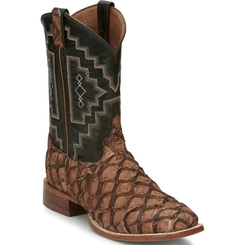 Tony Lama Men's Leviathan Pirarucu Chocolate Exotic Western Boots 6082