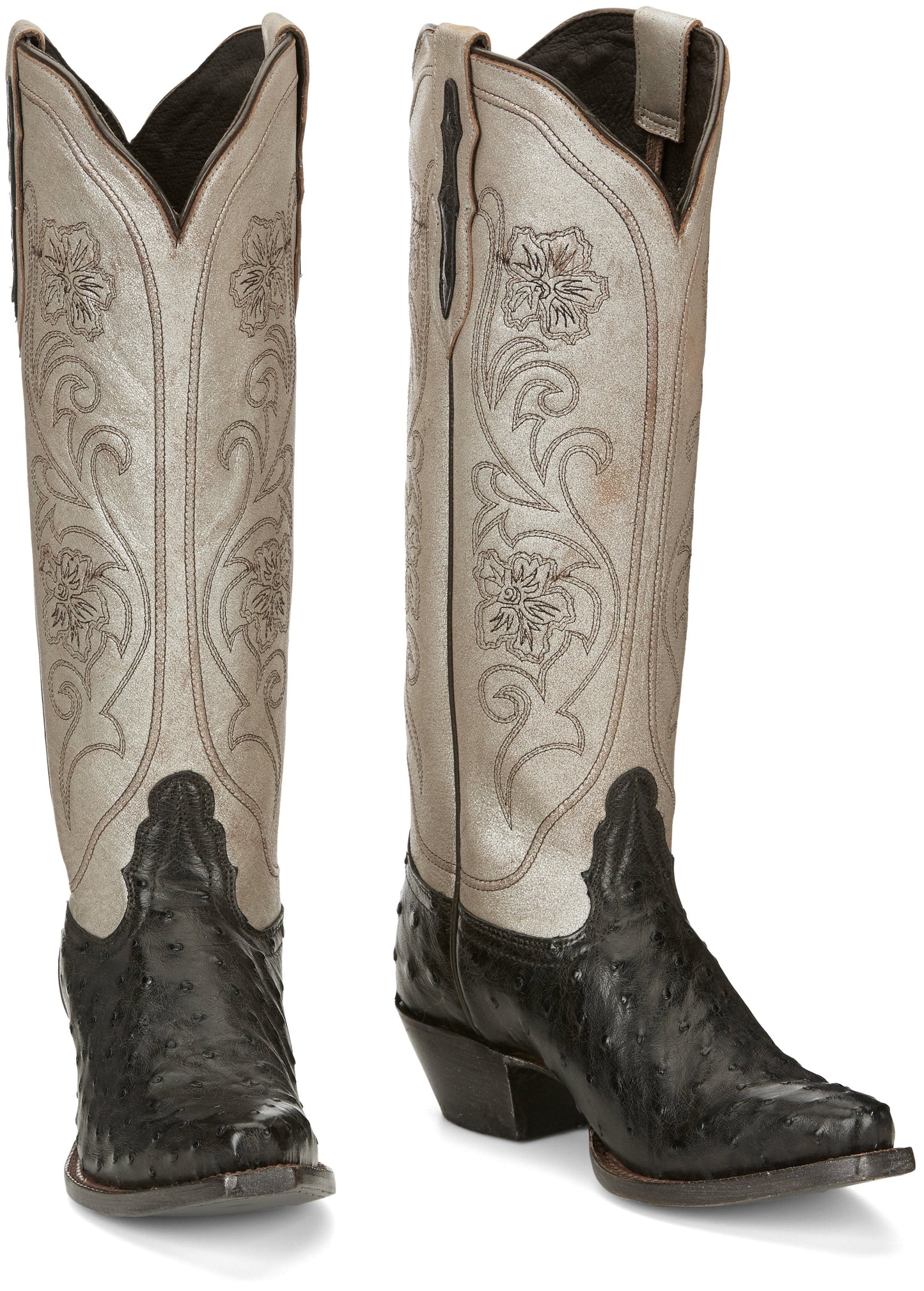 Tony Lama Women's Vaqueras Ines Full Quill Ostrich Mink Western Boots VF3055