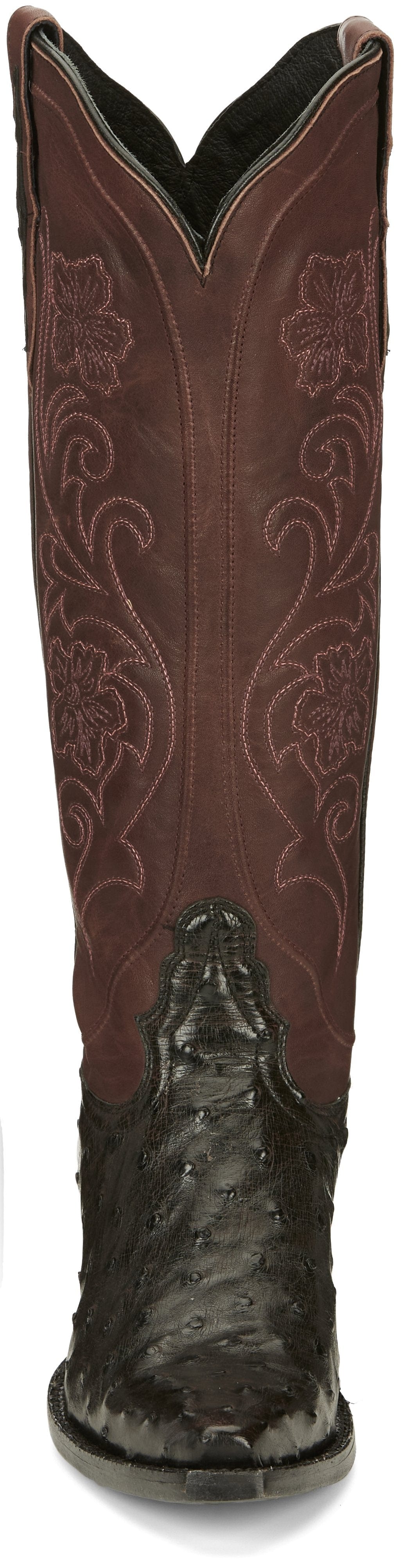 Tony Lama Women's Vaqueras Ines Black Cherry Full Quill Ostrich Western Boots VF3056