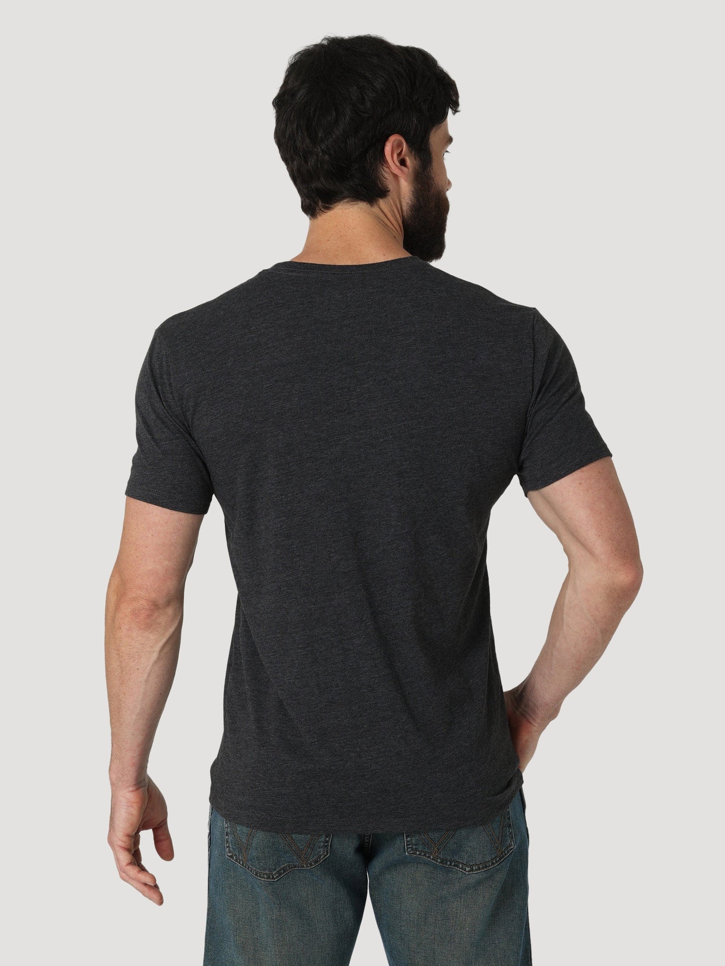 Wrangler Men's Mexican Flag Caviar Heather Short Sleeve T-Shirt 112318451