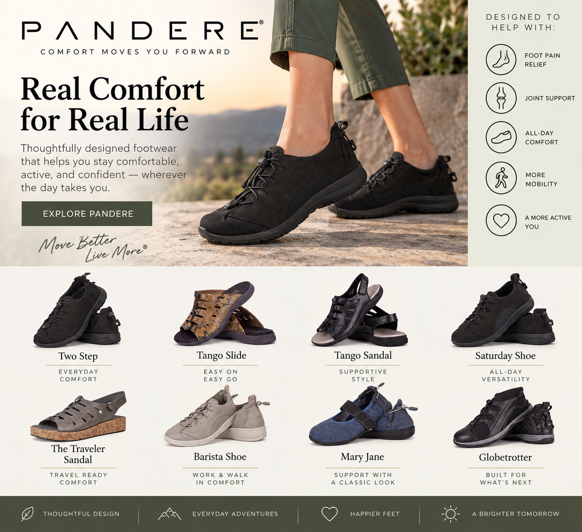 Pandere Shoes – Orthopedic Comfort for Swelling, Diabetes & Sensitive Feet