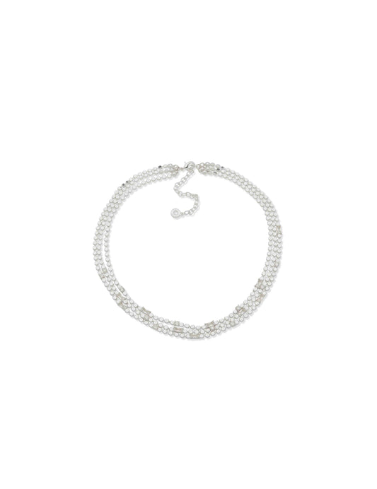 Multirow Baguette Necklace
