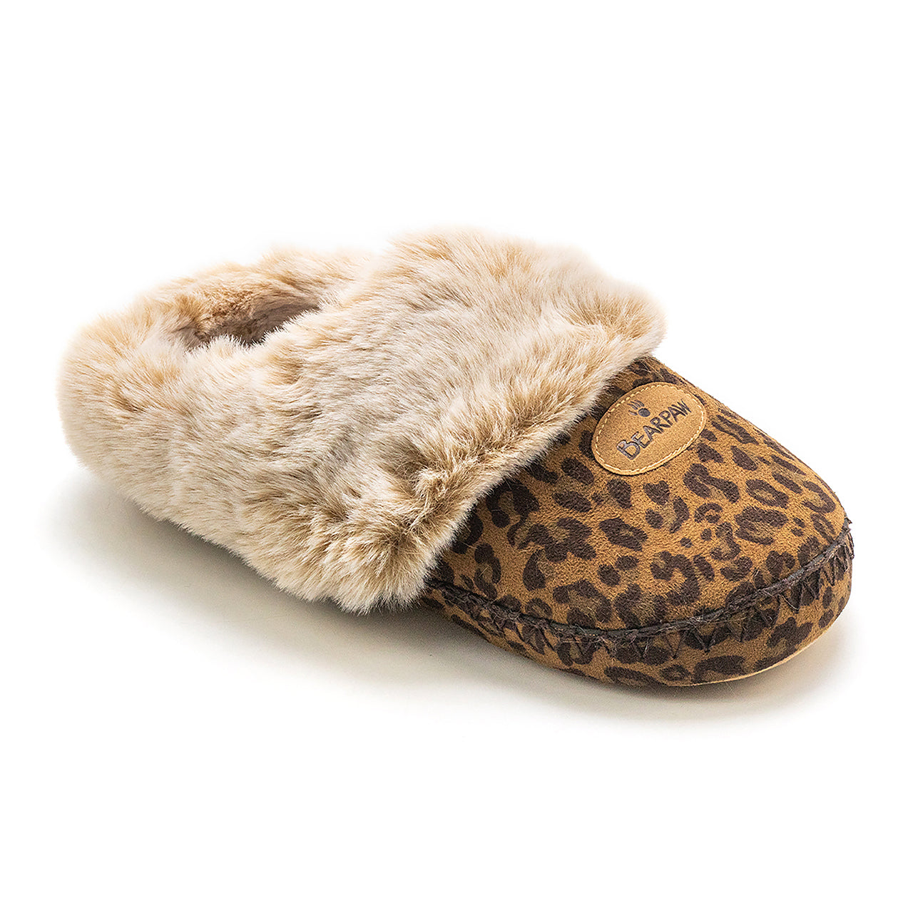 WOMENS SOFT SOLE SLIPPER LEOPARD