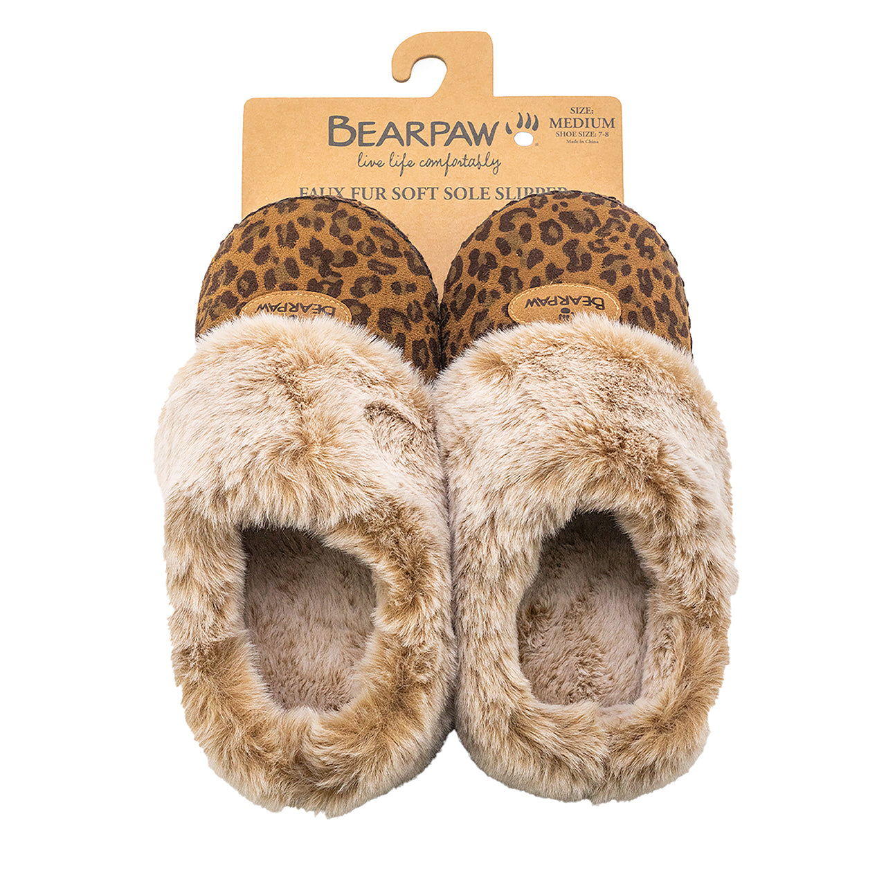 WOMENS SOFT SOLE SLIPPER LEOPARD