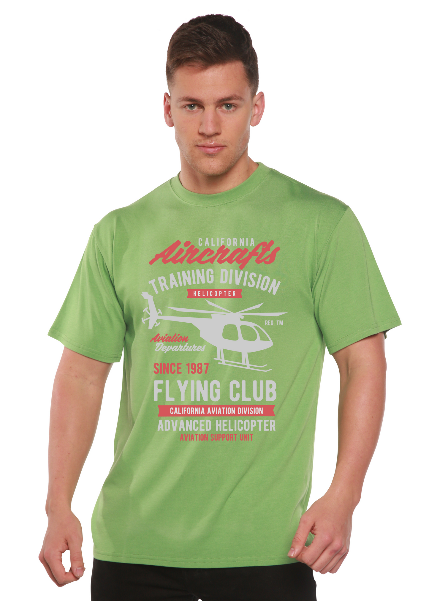 California Aircraft Men's Bamboo Viscose/Organic Cotton Short Sleeve Graphic T-Shirt