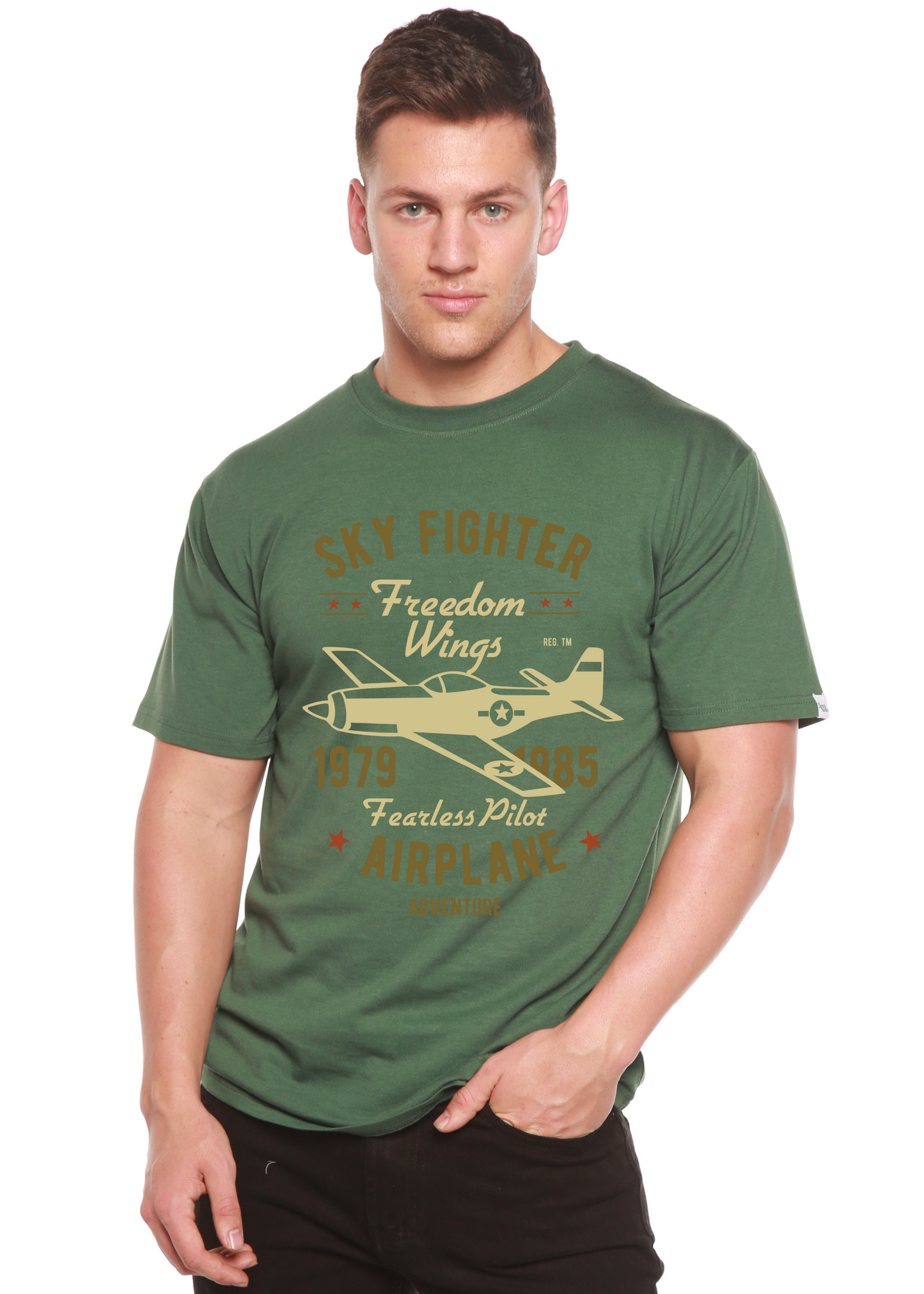 Sky Fighter Spun Bamboo® Men's Bamboo Viscose/Organic Cotton Short Sleeve Graphic T-Shirt