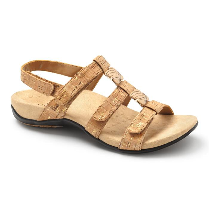 Womens Vionic Amber Adjustable Sandal in Gold Cork — image 1