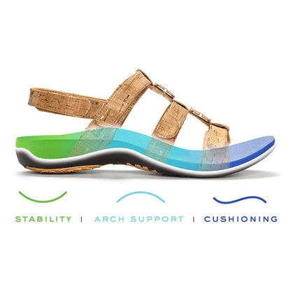 Womens Vionic Amber Adjustable Sandal in Gold Cork — image 8