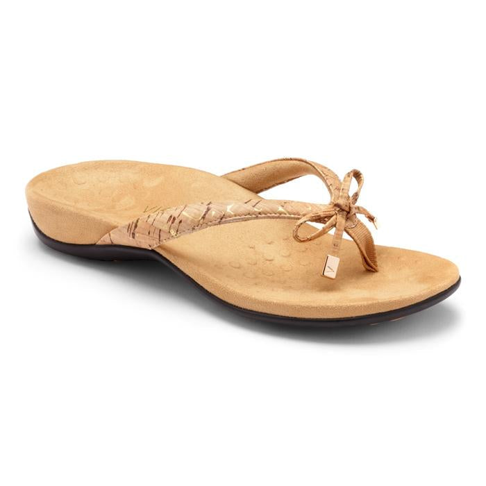 Womens Vionic Bella Toe Post Sandal in Gold Cork — image 1