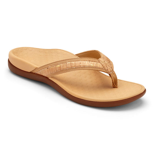 Womens Vionic Tide II Toe Post Sandal in Gold Cork — image 1