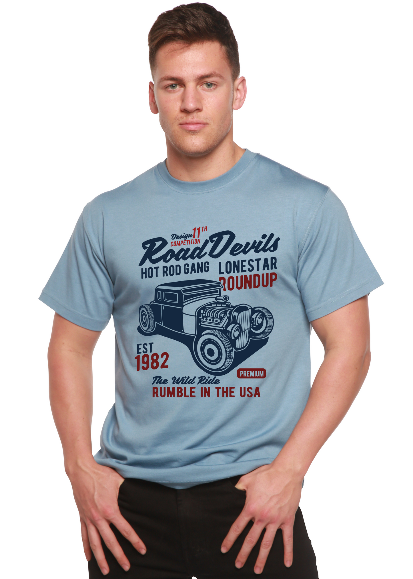 Road Devils Spun Bamboo® Men's Bamboo Viscose/Organic Cotton Short Sleeve Graphic T-Shirt