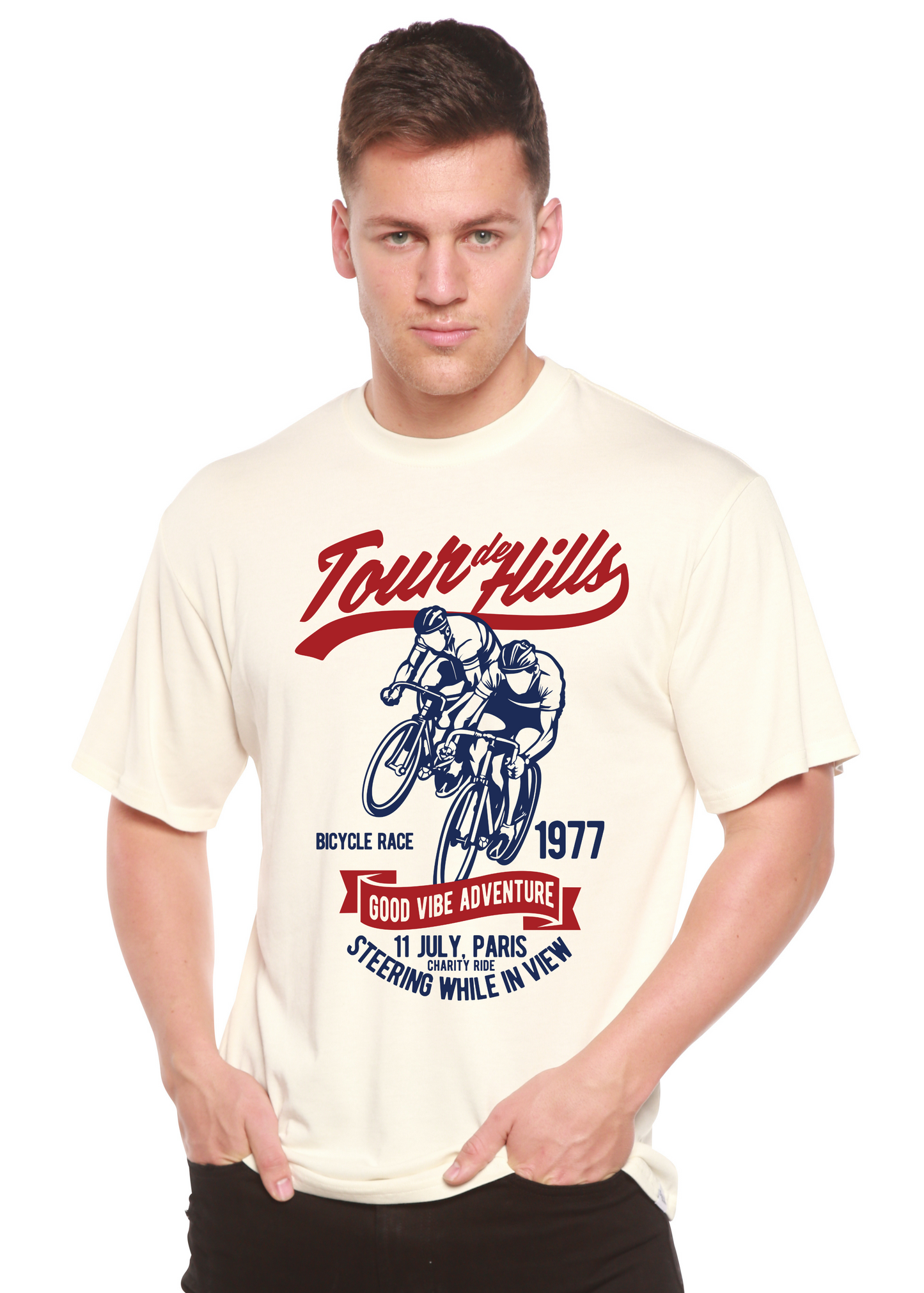 Tour De Hills Spun Bamboo® Men's Bamboo Viscose/Organic Cotton Short Sleeve Graphic T-Shirt